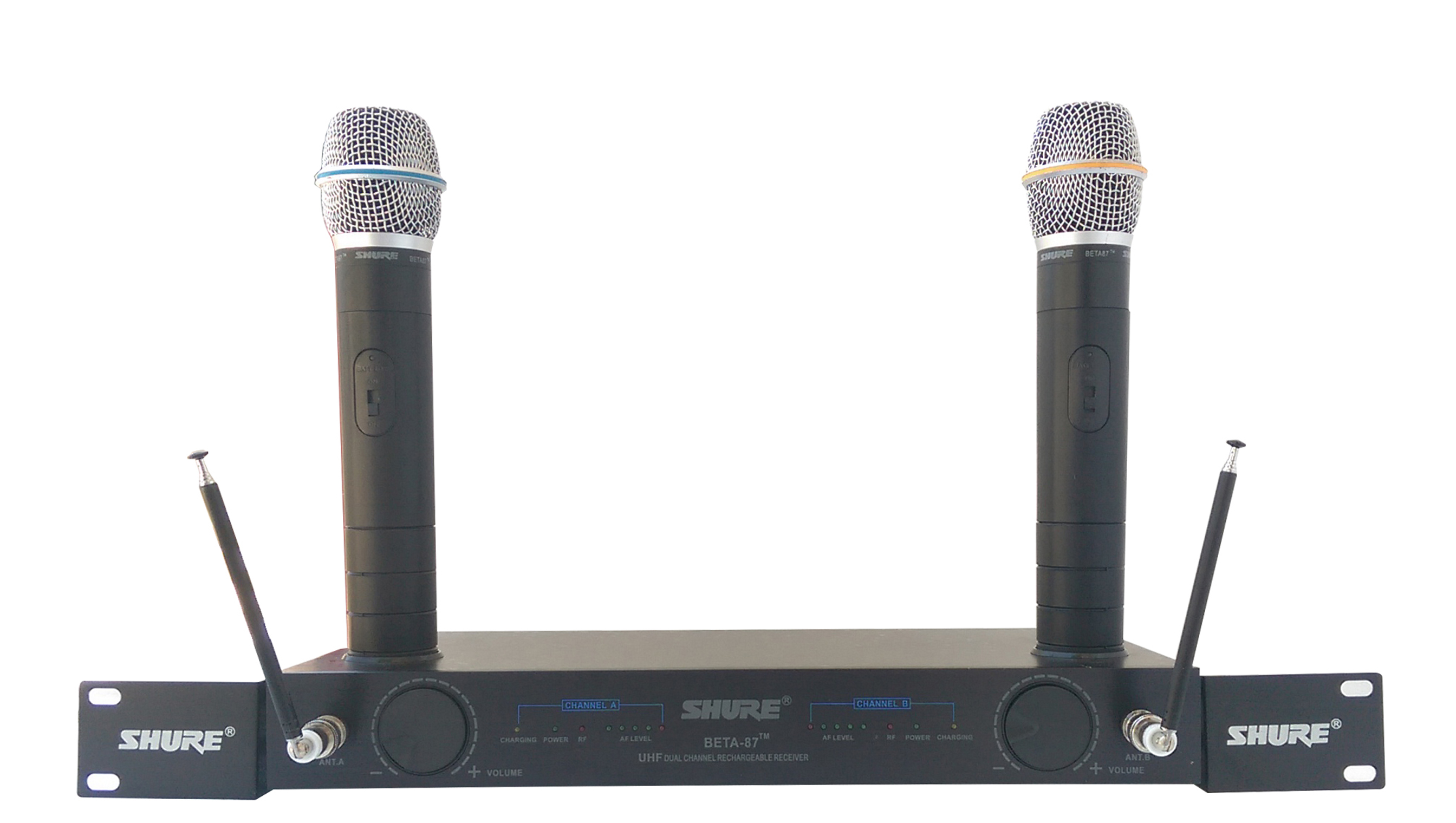 set microfoane profesionale wireless uhf beta 87 cu receiver uhf beta 87 0 Set 2 Microfoane Karaoke Wireless Sal Cu Receiver