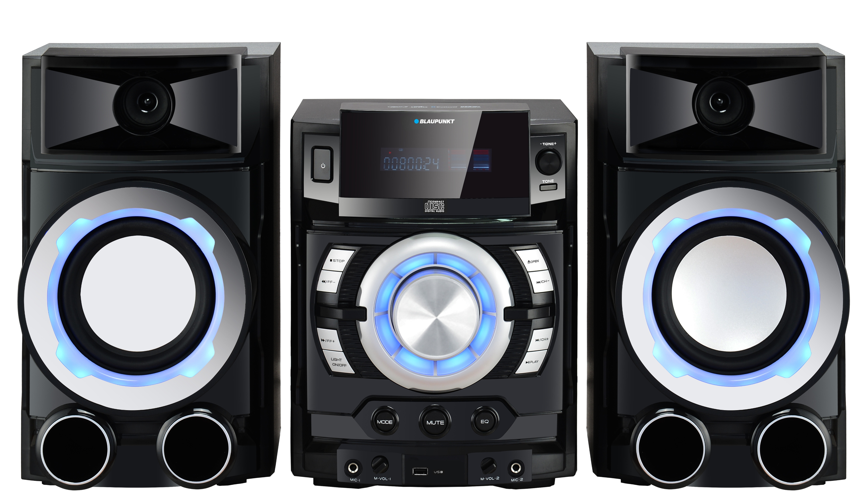 Sistem audio hifi, bluetooth, fm, cd, mp3, usb, karaoke, negru