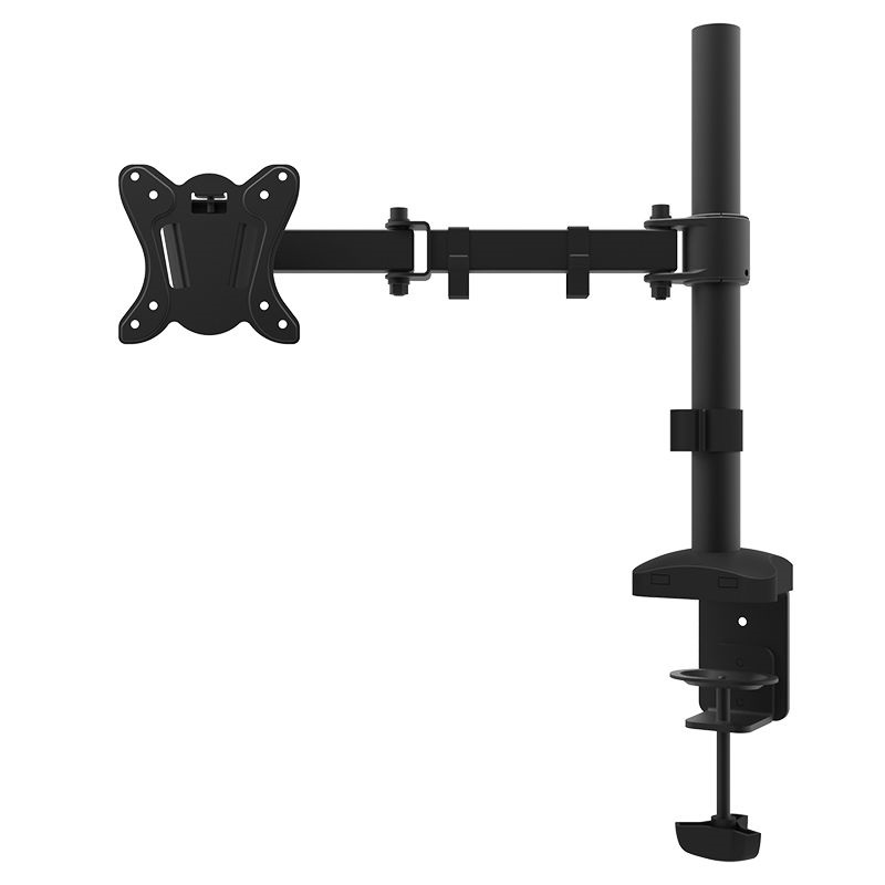 Klausstech Suport de monitor 13 - 27 , inclinare pe verticala si orizontala, material metalic, surub de prindere masa/birou, culoare negru