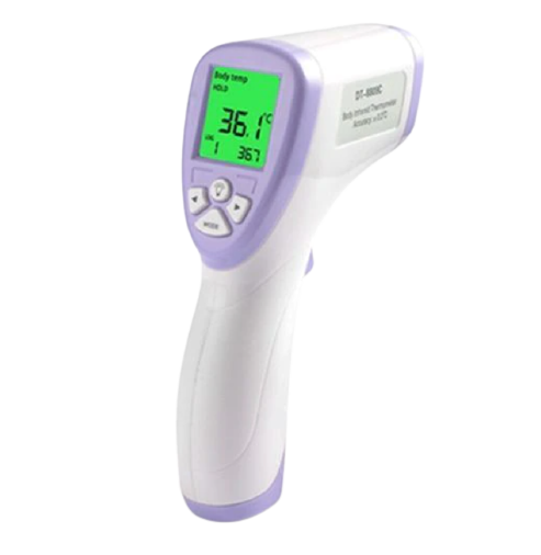 Termometru digital cu infrarosu, masura temperatura corpului la adulti si copii, display lcd, functie oprire automata, alb/mov