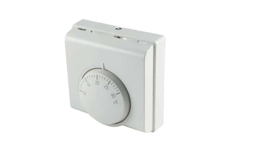 Termostat mecanic de camera , cu fir, klausstech, design compact, senzor cu gaz, 230 v, alb