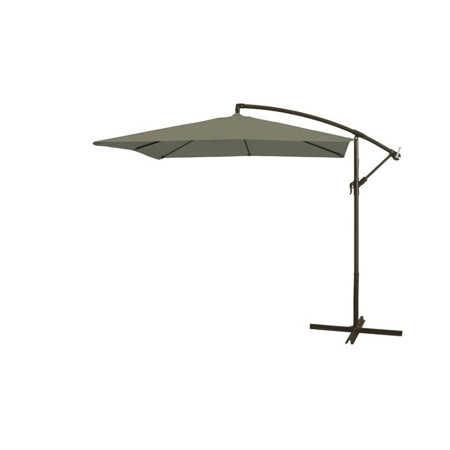Umbrela, copertina parasolar, gri, rotunda exterior suspendata, camping terasa gradina, design moderna, relaxare, brat lateral lalea, 3 metri