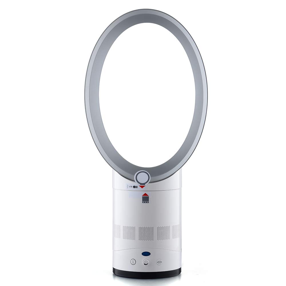 Ventilator fara elice, sigur, usor de curatat, 14 inch, control la buton, usor de folosit, ergonomic, alb