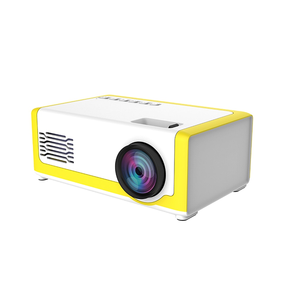 Video proiector klausstech, 1080p, full hd, lumina led, distanta maxima de proiectare 2m, usor, ergonomic, alb/galben