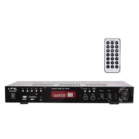 Amplificator Karaoke FM/BT/USB/2 Linii Microfon - 2x50W