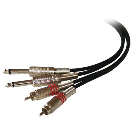 Cablu audio 2rca tata/2jack 6.35 mono 5m
