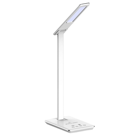 Lampa smart de birou 5w 3in1 cu incarcator inductiv incorporat - alb