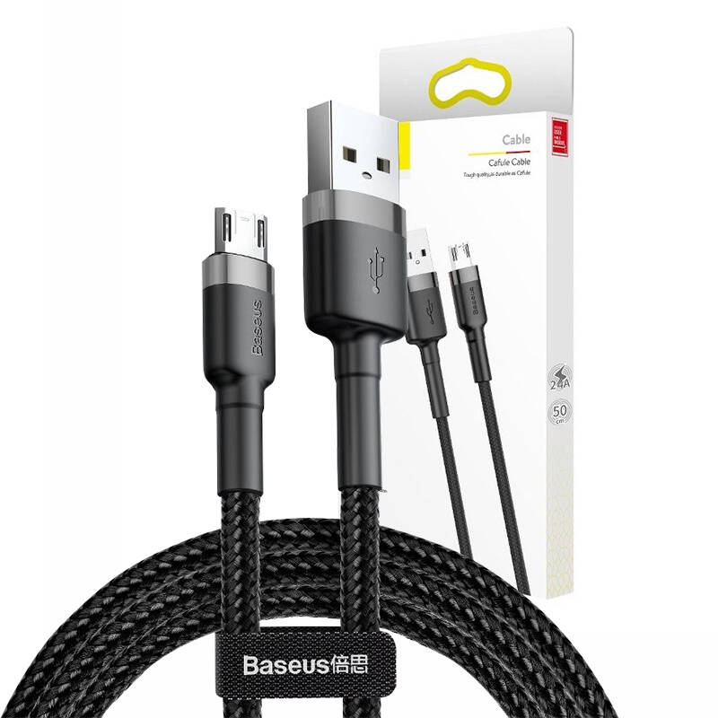baseus cafule micro usb cable 2 4a 1m gray black inncamklf bg1 Baseus Cafule Special Edition