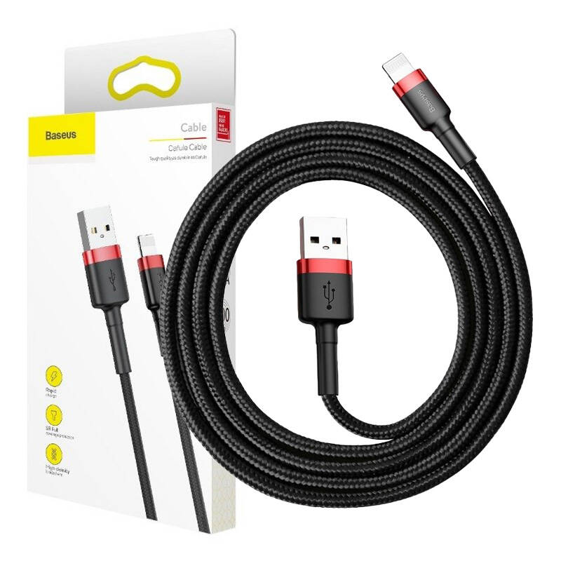 baseus cafule usb lightning cable 1 5a 2m black red inncalklf c19 Baseus Cafule Special Edition