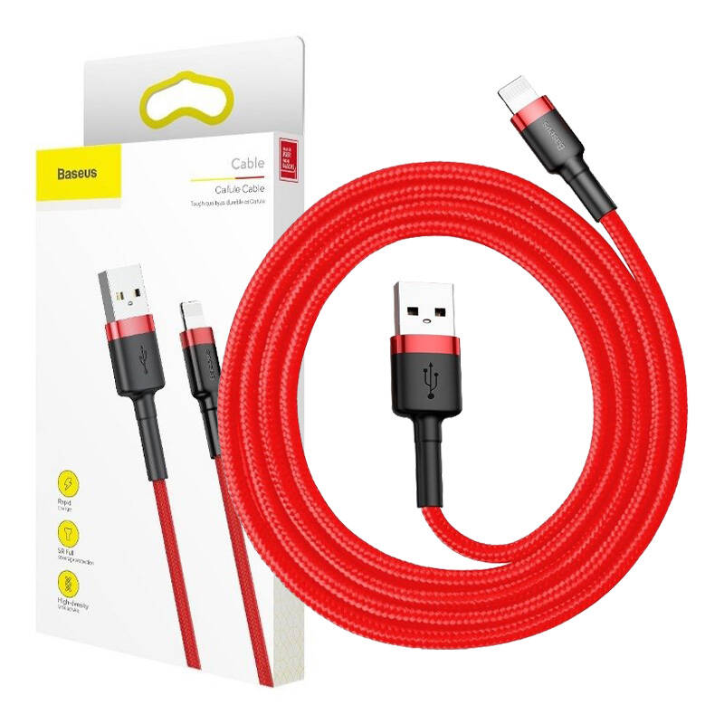 baseus cafule usb lightning cable 2 4a 1m black red inncalklf b09 Baseus Cafule Special Edition