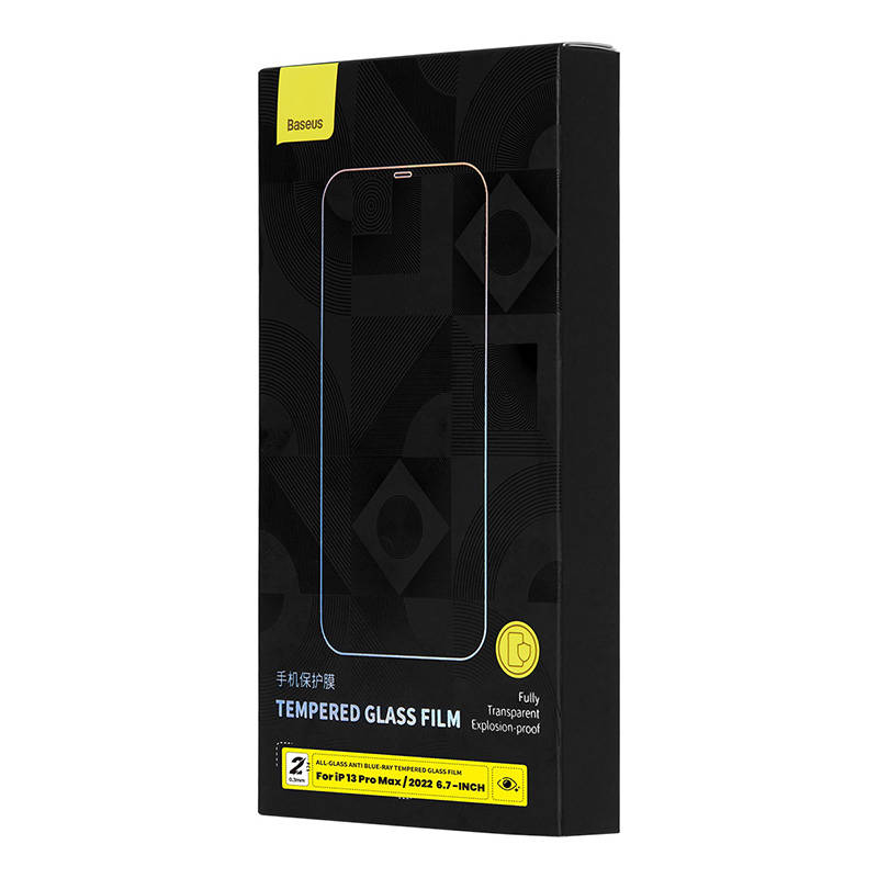 Baseus Tempered Glass Anti-blue Light 0.3mm For Iphone 14 Plus/13 Pro Max (2pcs)