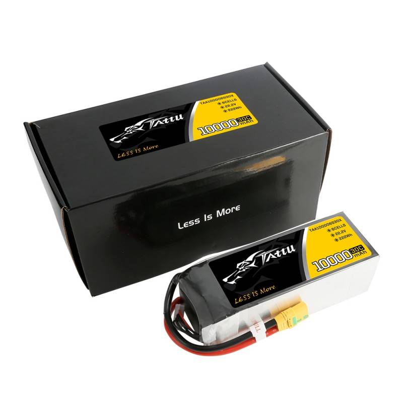 battery tattu 10000mah 22 2v 30c 6s1p xt90 anti spark plug Tattu Battery Manufacturer