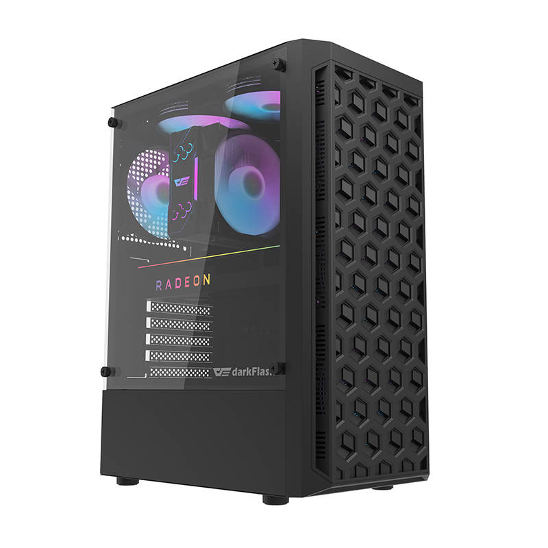 Computer Case Darkflash Dk300m Micro-atx With 3 Fans (black)