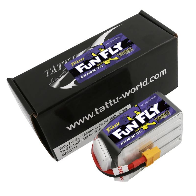 Tattu Funfly 1550mAh 22.2V 100C 6S1P Battery - XT60
