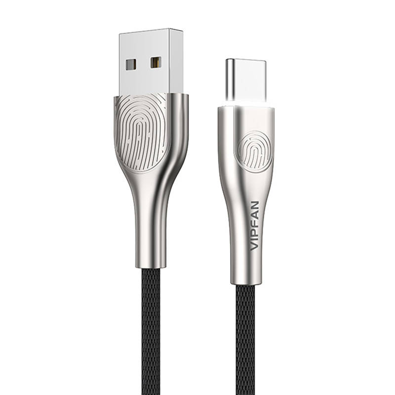 Cablou USB to USB-C Vipfan Z04, 3A, 1.2m (negru)