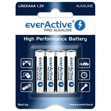 Baterie alcalina aaa everactive blister 4 buc