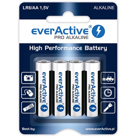 Baterie alcalina lr06 blister 4 bucuri everactive