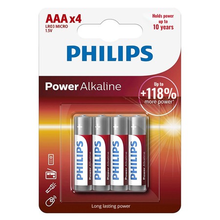 Philips Baterie power alkaline lr3 aaa blister 4 buc