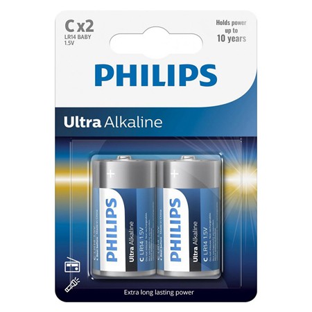 Philips Baterie ultra alkaline lr14 c blister 2 buc p