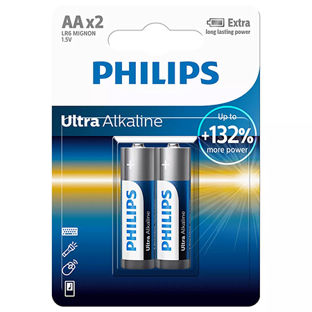 Baterie alcalin aa ultra blister 2 buc philips