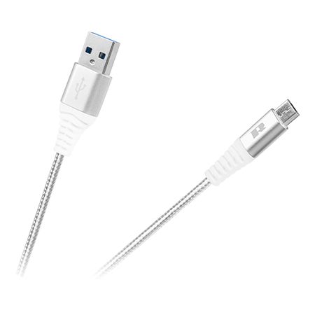 Cablu pentru încărcare și date, USB 2.0, alb, 100cm