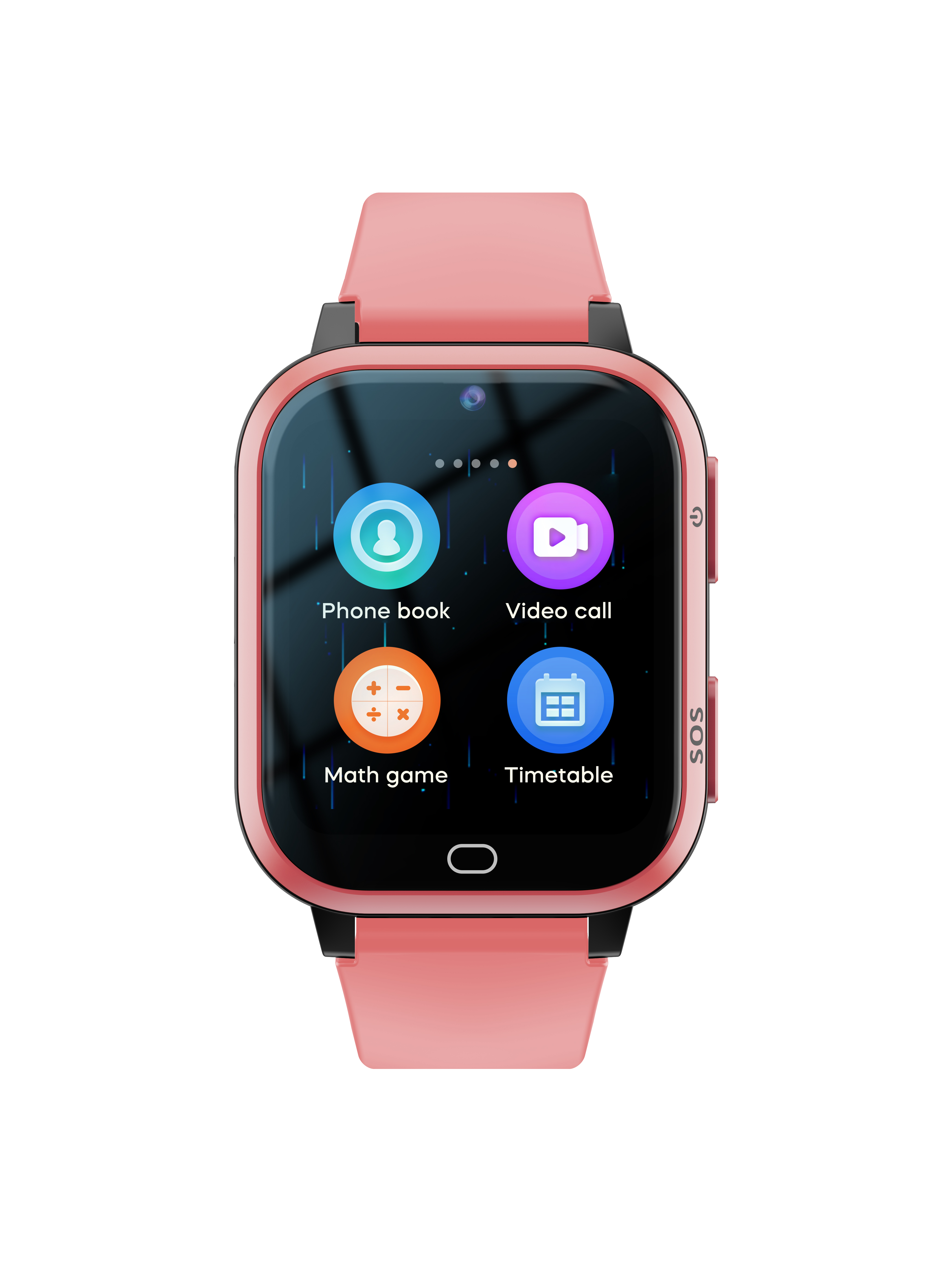Smartwatch profesional pentru copii cu gps, wifi și 4g, roz.