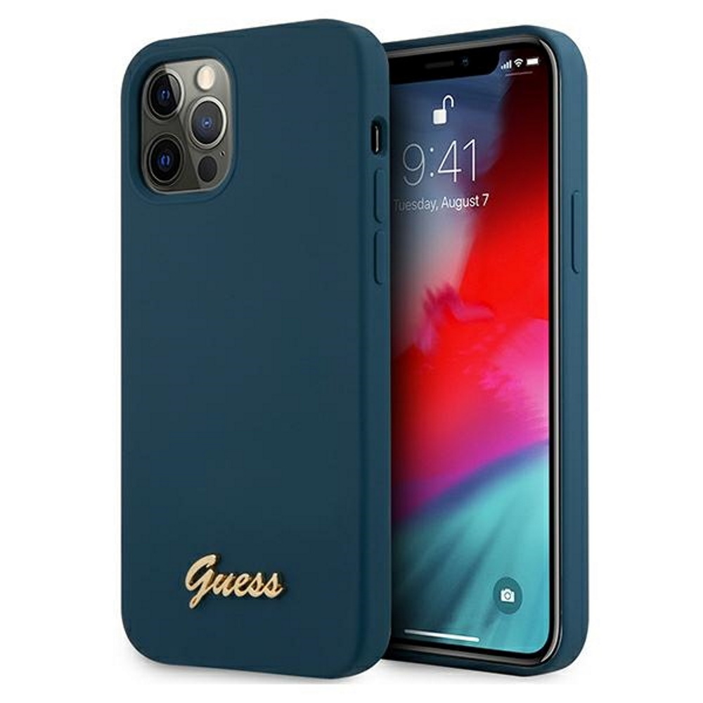 Guess blue silicone case for iphone 12 pro max 6.7