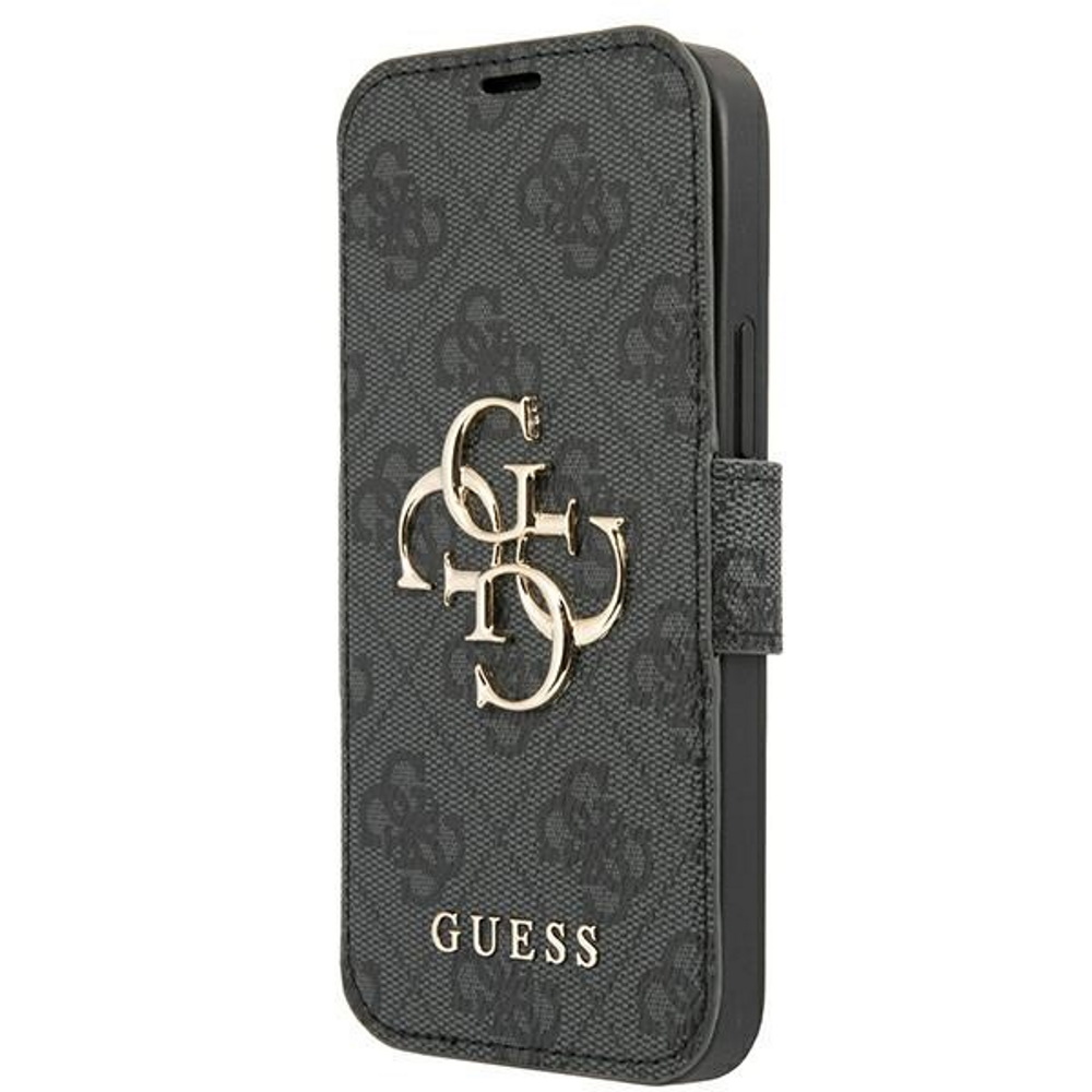 Guess case profesional for iphone 13 pro / 13 6,1 gubkp13l4gmggr grey book case 4g big metal logo