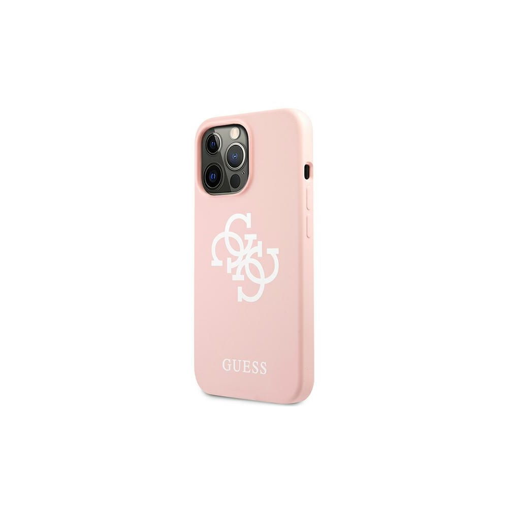 Guess pink silicone logo iphone 13 case