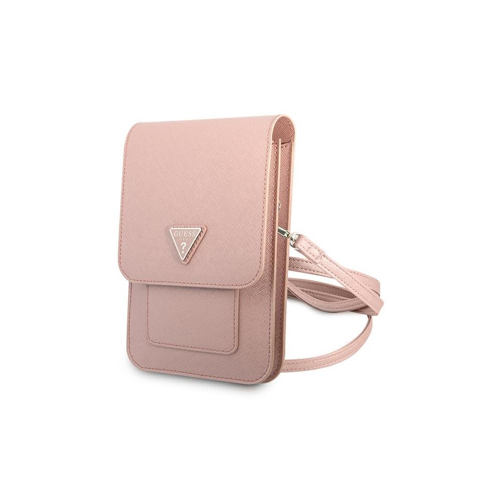 Guess pink saffiano triangle wallet - professional & stylish