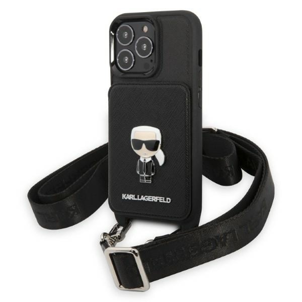 Karl Lagerfeld Profesional Case For Iphone 13 / 13 Pro 6,1" Klhcp13lsaipck Black Hardcase Saffiano Metal Ikonik