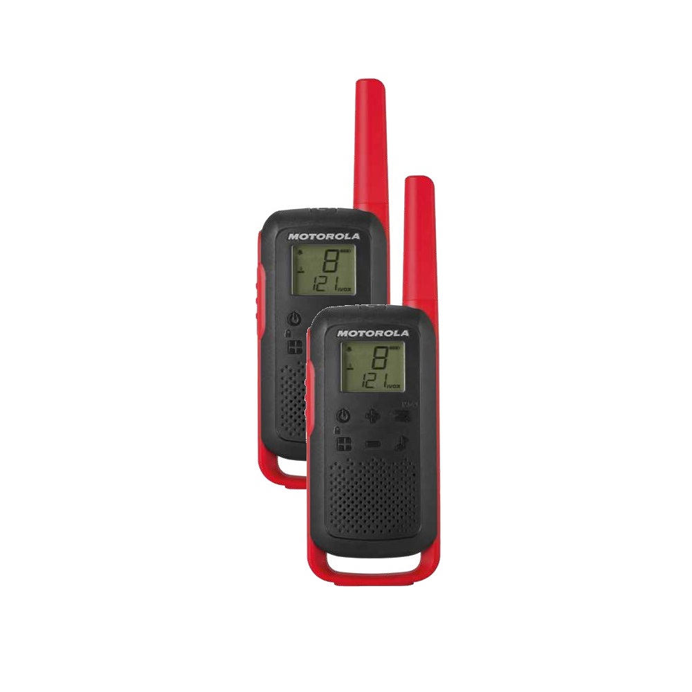 Pereche de 2 statii de Emisie-Receptie Motorola Talkabout Profesional Twin pack, încărcător roșu
