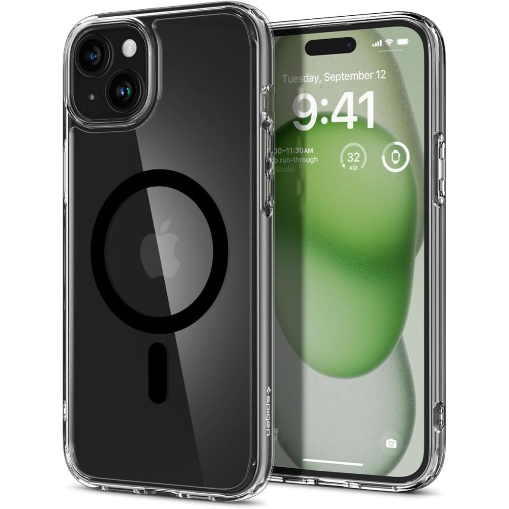 Husa spigen ultra hybrid magsafe iphone 15 6,1 black.