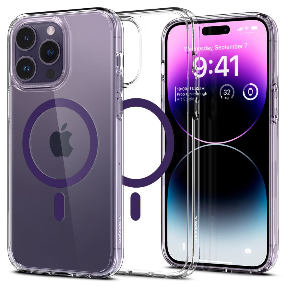 Husa spigen ultra hybrid magsafe iphone 14 pro deep violet