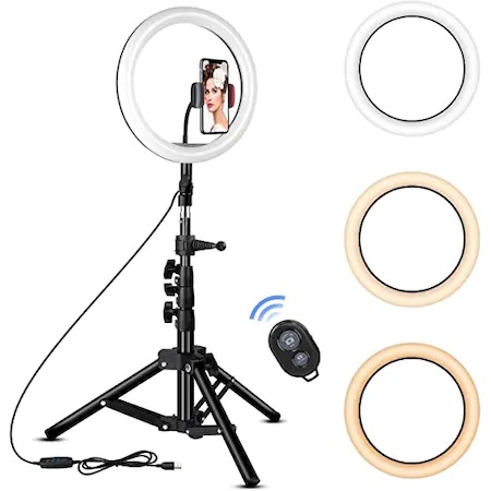 Cerc luminos cu trepied pentru poze de calitate,inregistrari video si make up